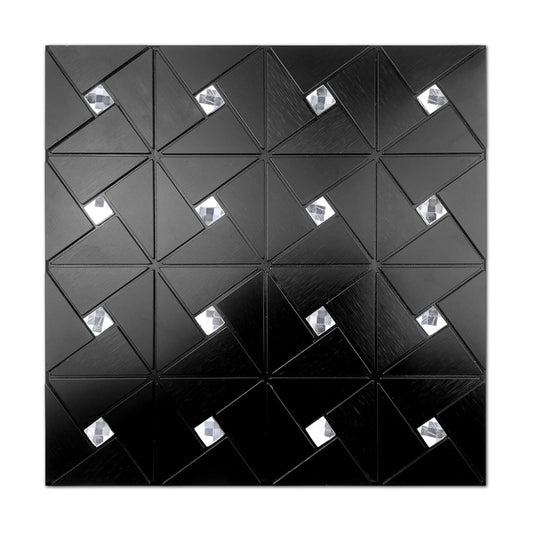 Metal Tile Stick on Backsplash / Black / Set of 10