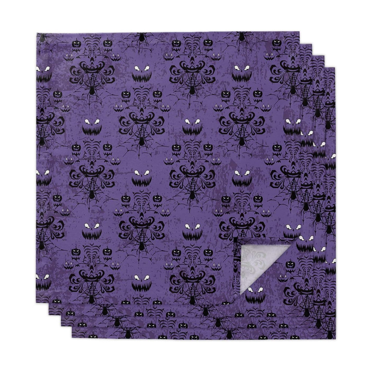 Kitchen Cloth Napkins 4 Pack, Halloween Haunted Ghost House Mansion Dinner Napkins Soft Table Napkin for Family Dinners Cocktail Parties Wedding, Washable & Reusable 20" x 20"