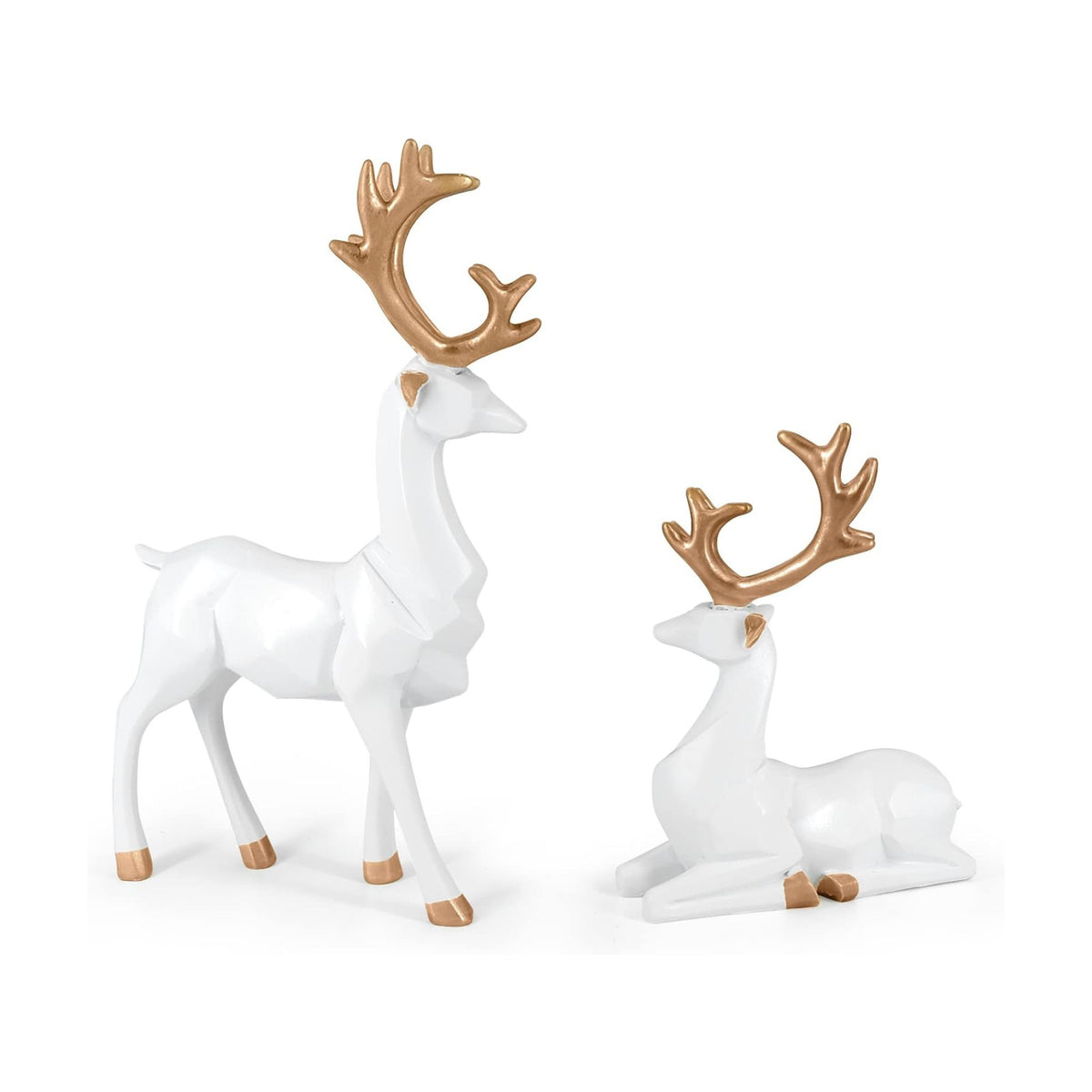 Reindeer Ornaments Statue,Reindeer Christmas Decoration,Deer Gifts for Women, Mom Gifts,Deer Decorations Applicable Home, Office,Bookshelf TV Stand, Shelf, Living Room(Origami Big, White)