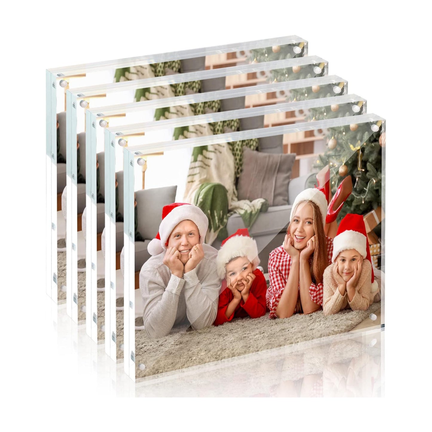 SYNTRIFIC 8x10 Acrylic Frames 5 Pack Clear Lucite Picture Frame Magnetic | Clear Lucite Frames, Stand on Desk