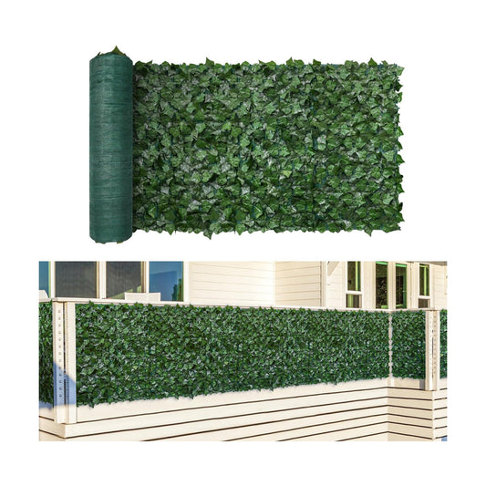 Artificial Leaf Fence Cover for Balcony Outdoor Decor / 39 x 117 / Light Green / Set of 3