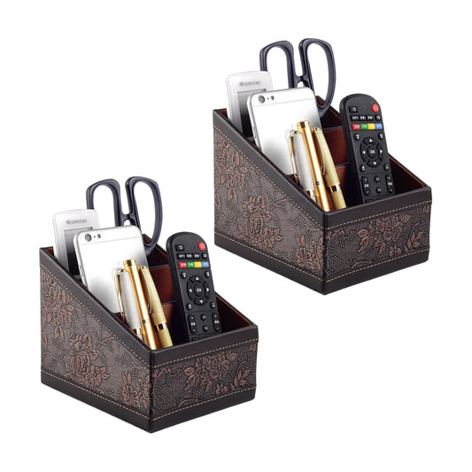 Fashionable PU leather TV remote control Holder / Retro / Set of 2