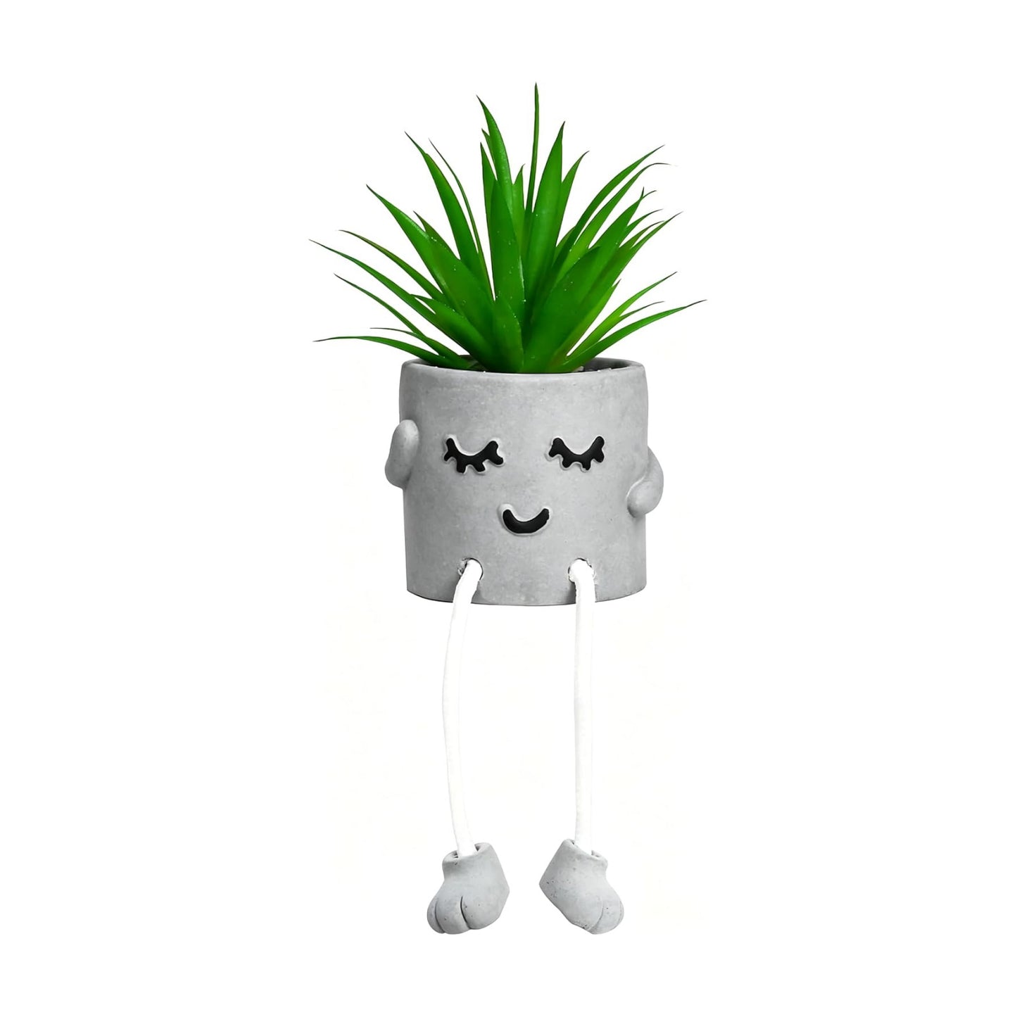 Small Artificial Plants in Cement Pots / Set/shy