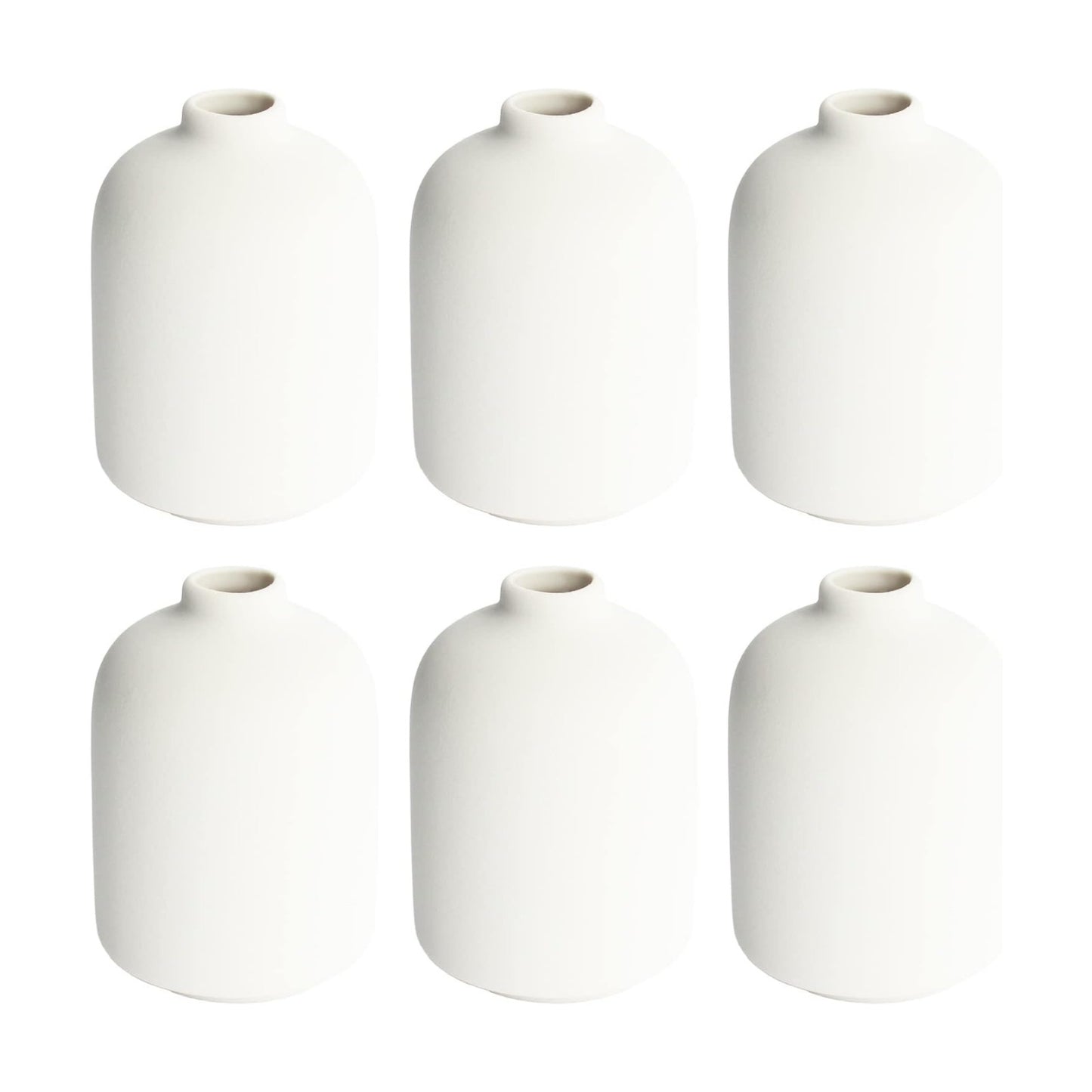 Boho Vase / Ceramic Vases for Pampas Grass / Small / White-b / Set of 6