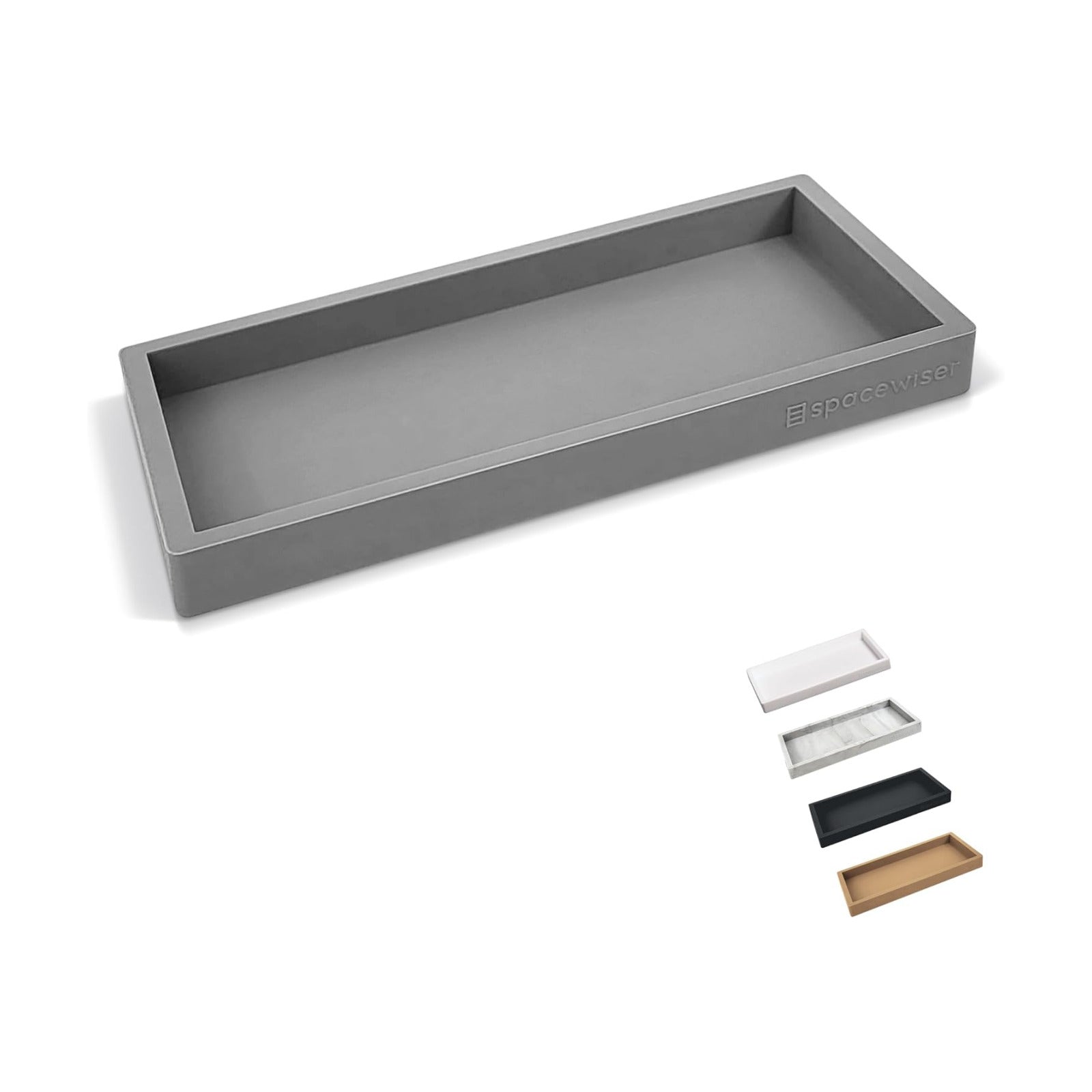 Bathroom Trays / Countertop and Vanity Tray / Modern Gray / Small 7.7
