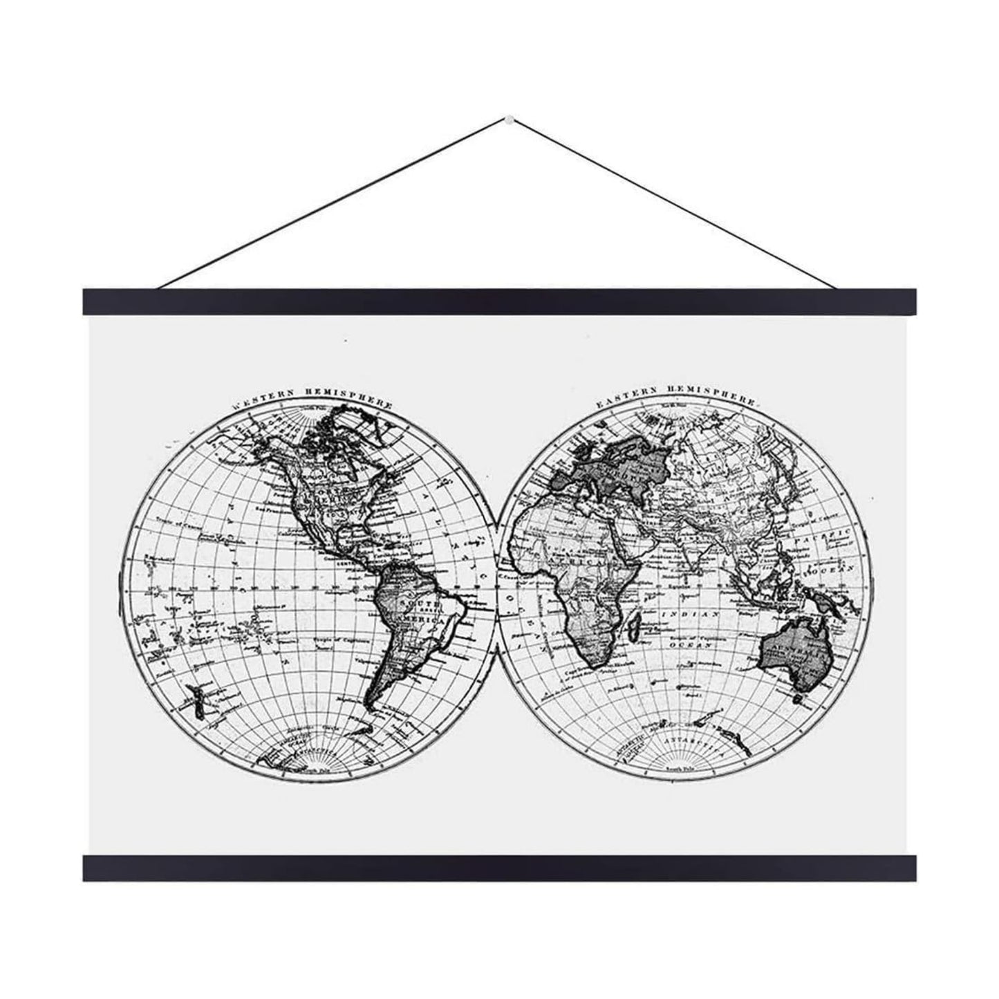 Landmass 40" Black Magnetic Wood Poster Hanger Frame for Posters, Prints