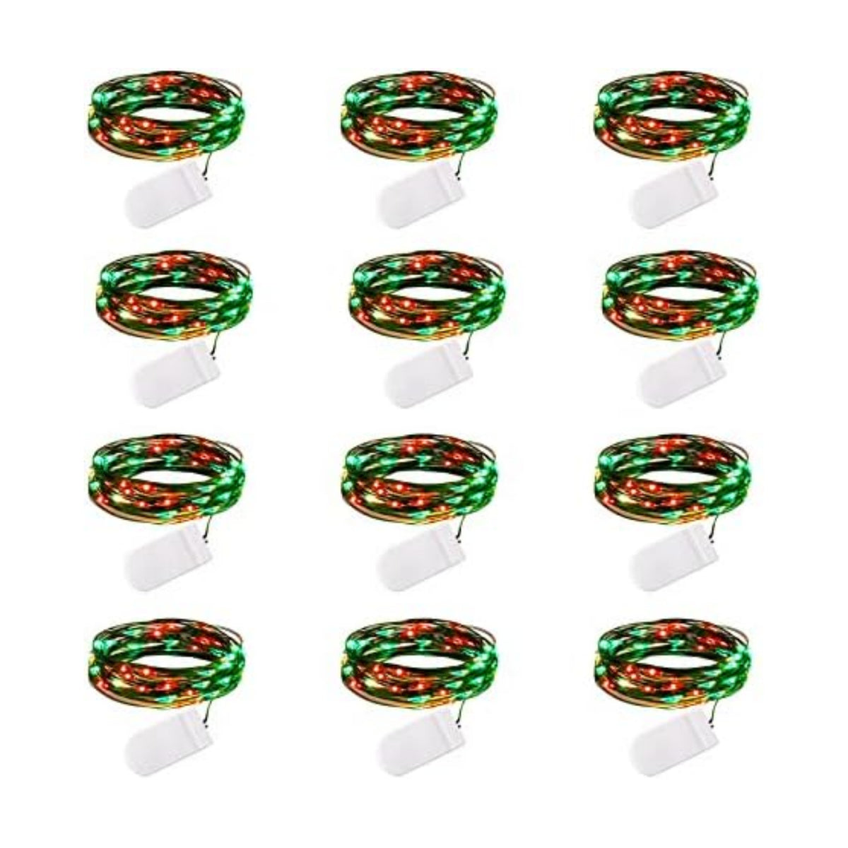 Brightown 12 Pack Christmas Red Green Fairy Lights Battery Operated