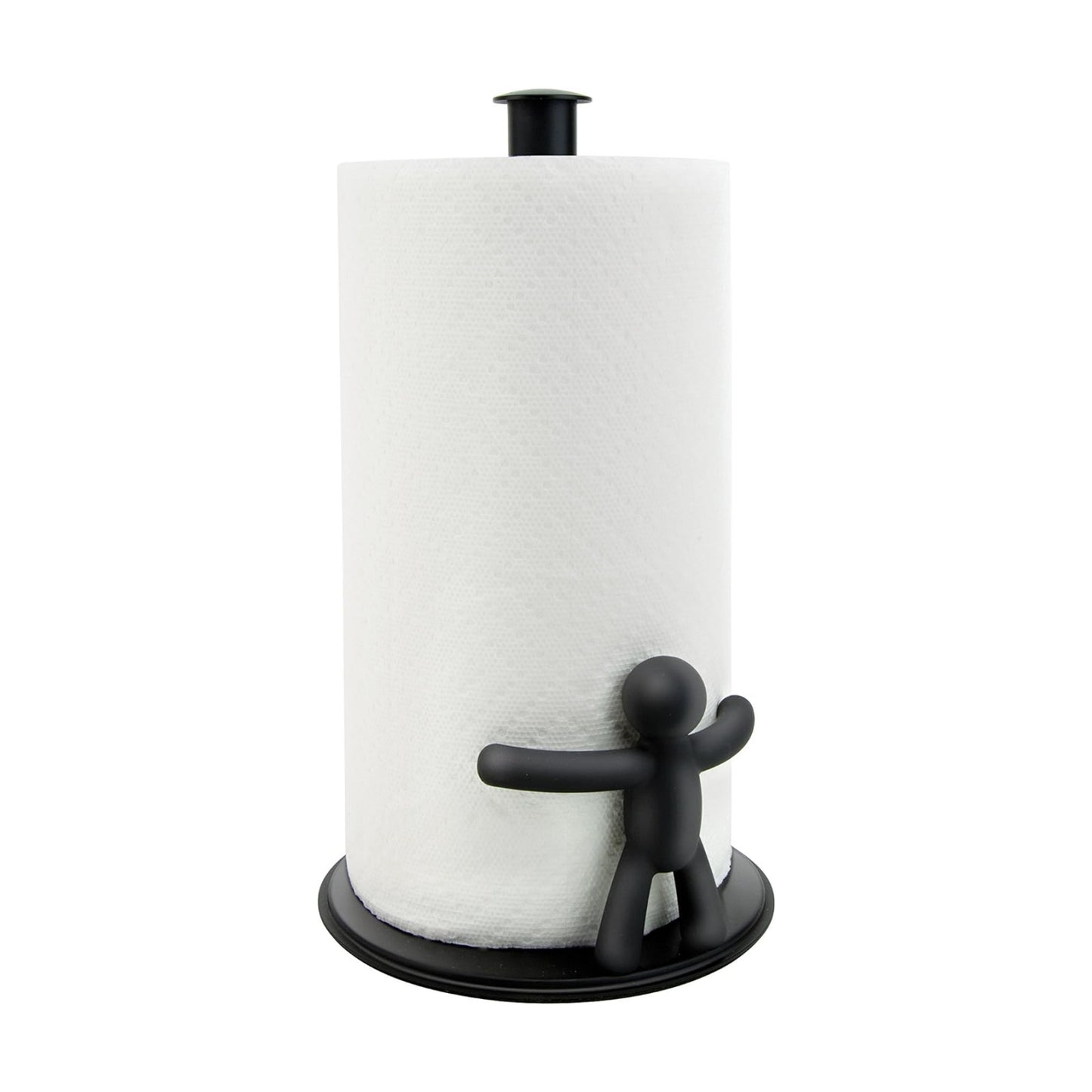 Umbra Buddy Countertop Paper Towel Holder, Black | Fits standard paper towel rolls, kitchen counter, bathroom, office