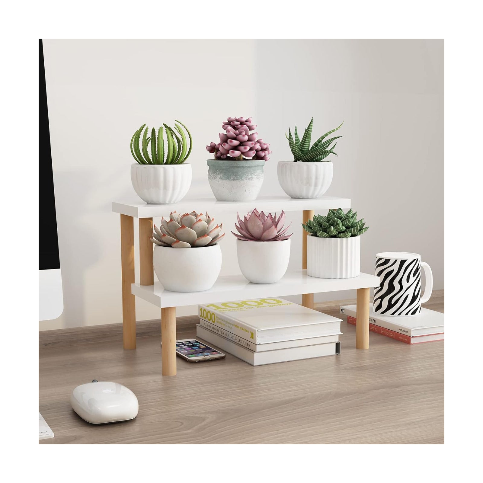 Wood Display Stand for Succulent / 2 Tiers