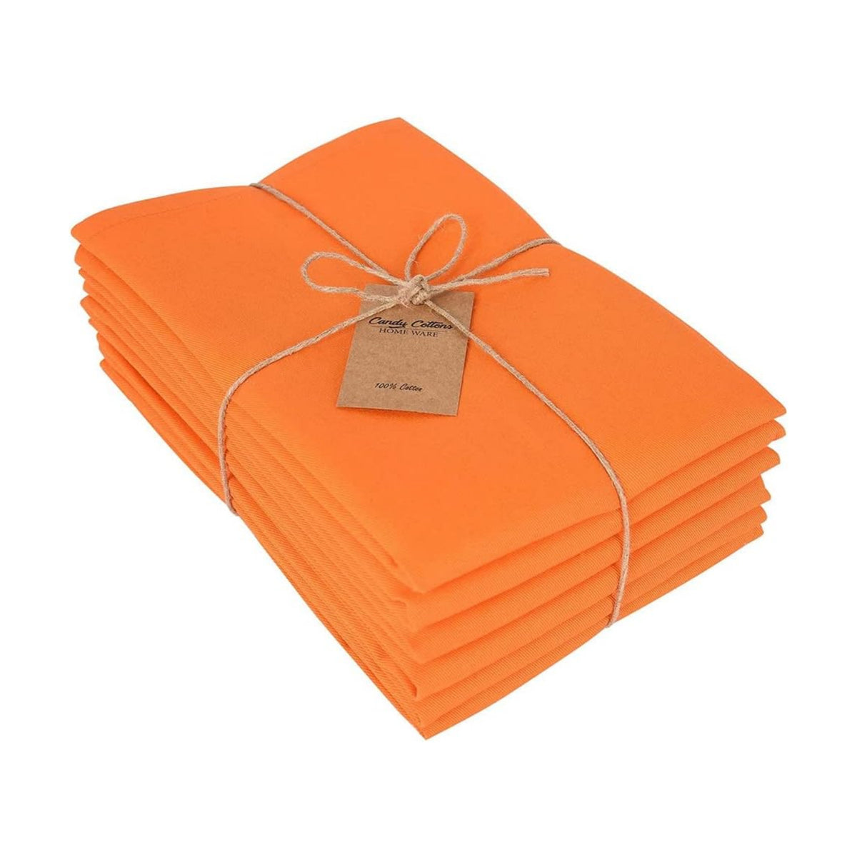Orange Cloth Dinner Cotton 18x18 in Washable Napkins Cloth|Absorbent Reusable Spring Easter Basket Decor Pk of 6 Table Napkins Cocktail Party Wedding Hotel Cafe Cloth Napkins