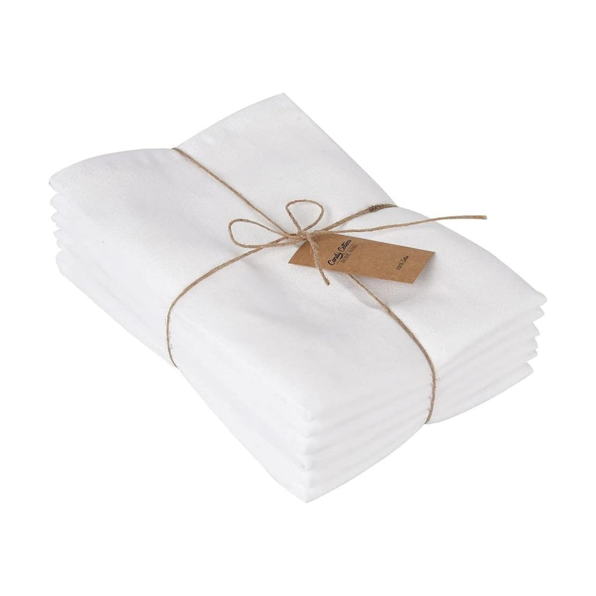 White Cloth Dinner Napkins Cotton 18x18 in Washable Napkins Cloth|Absorbent Reusable Spring Easter Basket Decor Pk of 6 Table Napkins Cocktail Party Wedding BBQ Hotel Cafe Cloth Napkins