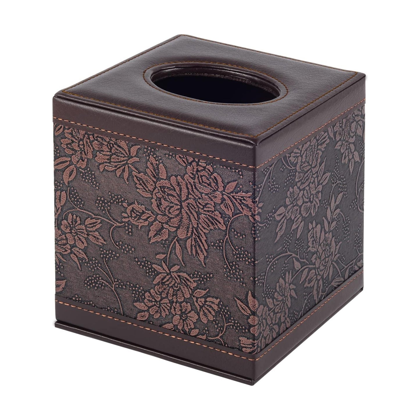 Modern Leather Tissue Box Holder for Napkin Facial Paper Organizer Bottom / Square Tissue Box-retro
