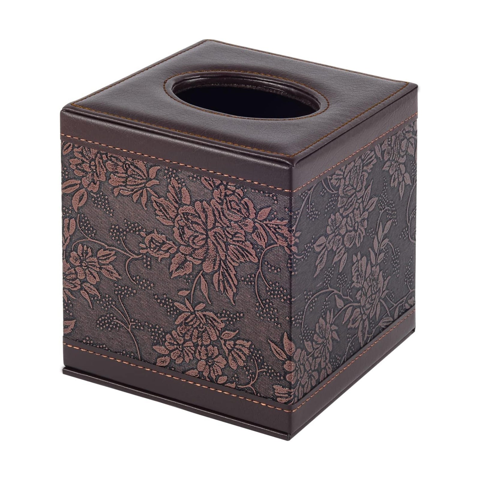 Modern Leather Tissue Box Holder for Napkin Facial Paper Organizer Bottom / Square Tissue Box-retro