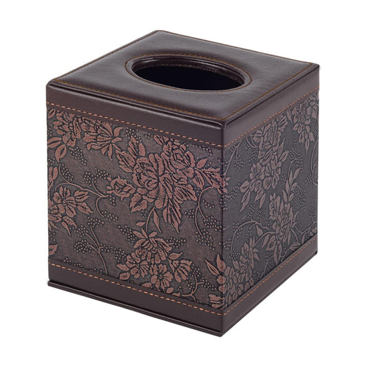 Modern Leather Tissue Box Holder for Napkin Facial Paper Organizer Bottom / Square Tissue Box-retro