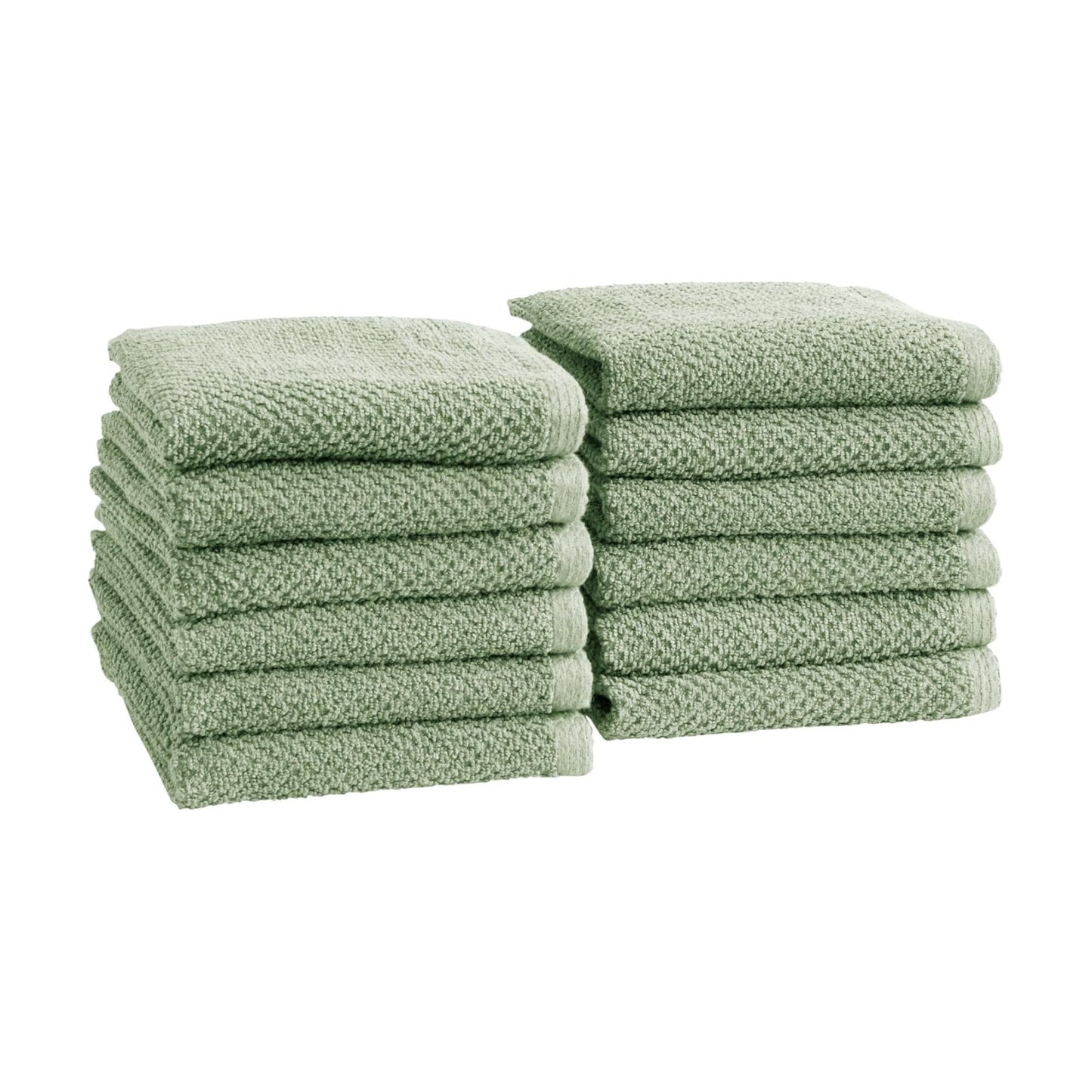 Great Bay Home 100% Cotton 12-Pack 13x13 Wash Cloth - Absorbent, Quick-Drying, Durable Face Towels for Bathroom Decor