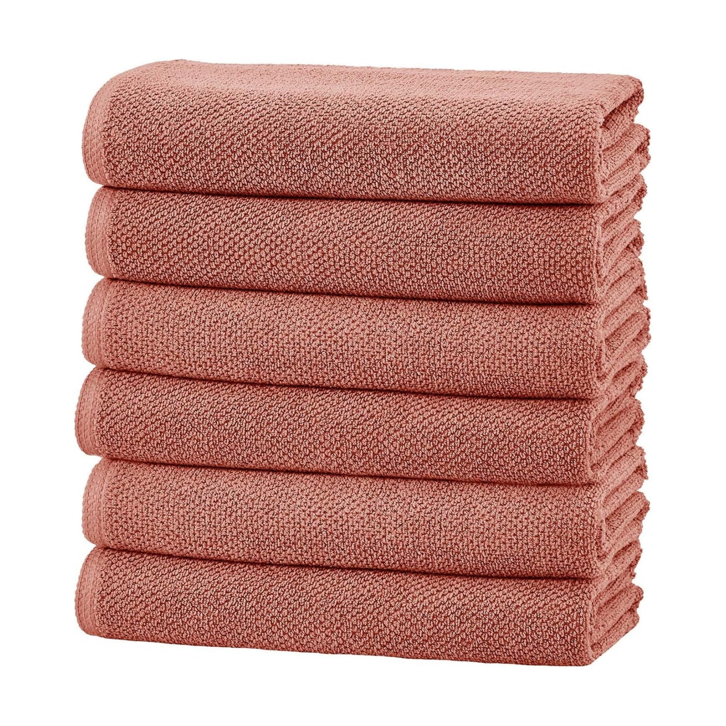 Great Bay Home 100% Cotton 6 Pack 26x16 Hand Towel Set - Absorbent, Quick-Drying, Durable Towels for Bathroom Decor