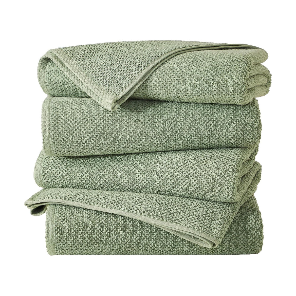 Great Bay Home 100% Cotton 4 Pack 54x27 Bath Towel Set - Absorbent, Quick-Drying, Durable Towels for Bathroom Decor