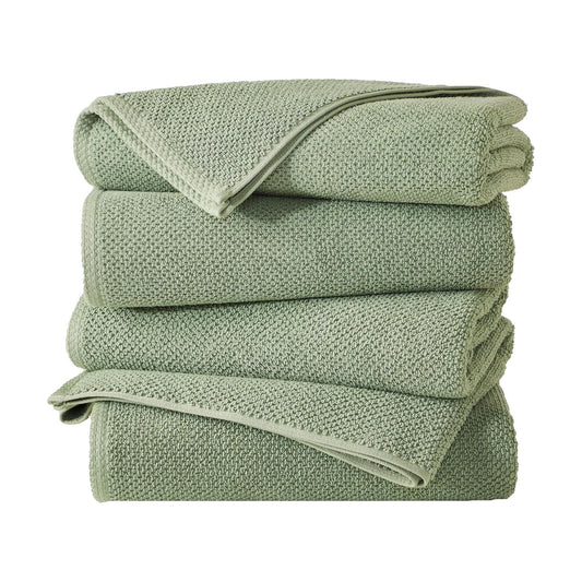 Great Bay Home 100% Cotton 4 Pack 54x27 Bath Towel Set - Absorbent, Quick-Drying, Durable Towels for Bathroom Decor