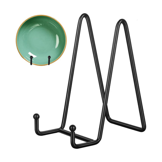 Metal Display Stands Plate Holder Display Stands for Picture / Black / 6 Inch / Set of 5