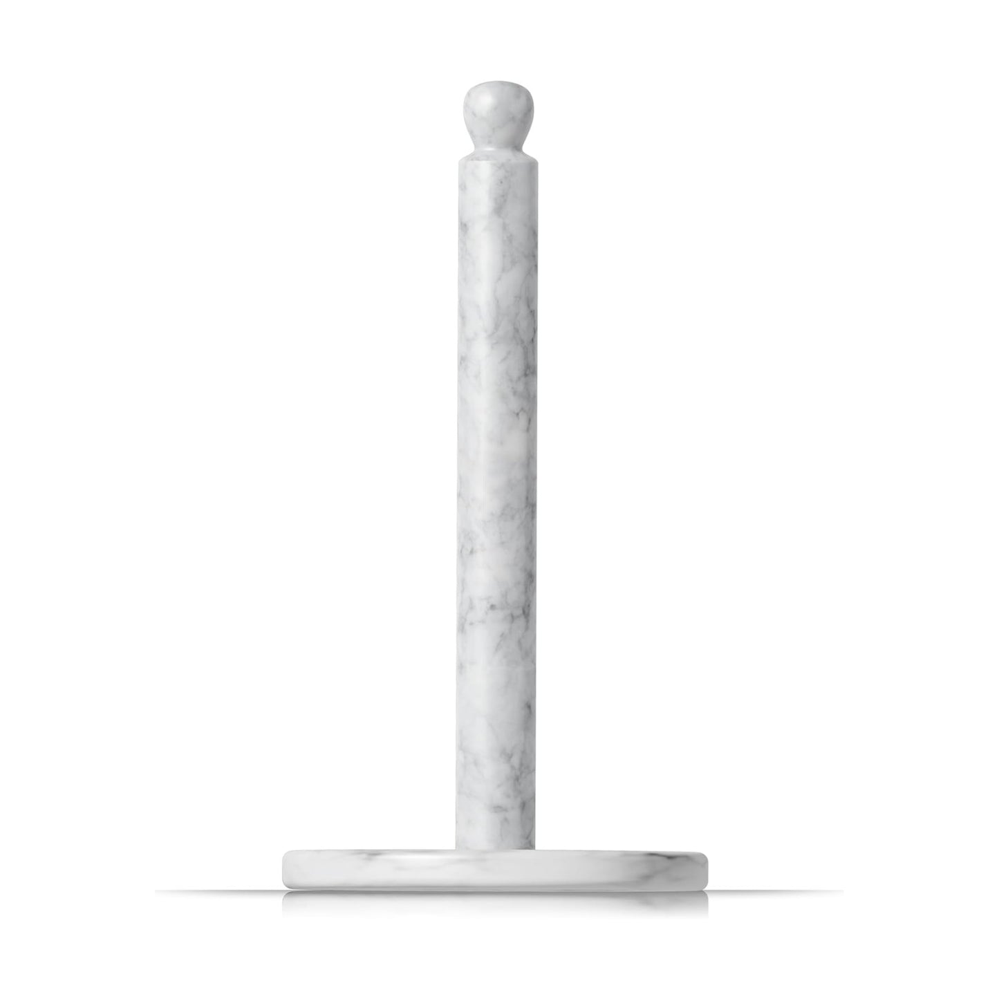 Modern Innovations Marble Paper Towel Holder Countertop Stand in White, for Kitchen and Bathroom, Heavy-Weight