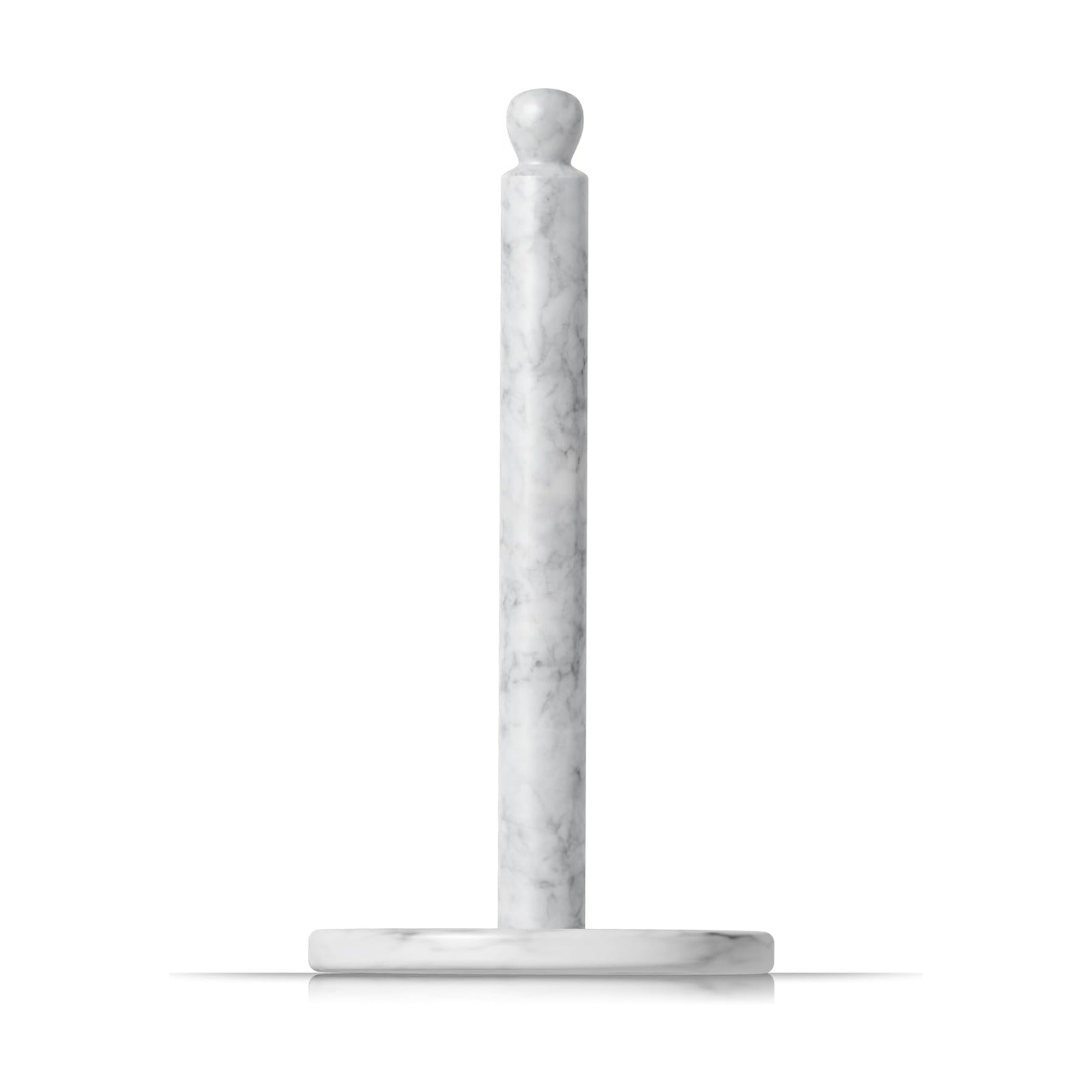 Modern Innovations Marble Paper Towel Holder Countertop Stand in White, for Kitchen and Bathroom, Heavy-Weight