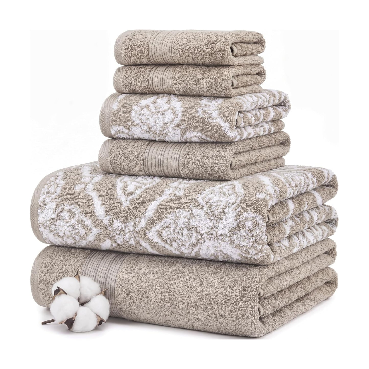 Modern Threads Amaris 6-Piece Reversible Yarn Dyed Jacquard Towel Set - Bath Towels, Hand Towels, & Washcloths - Super