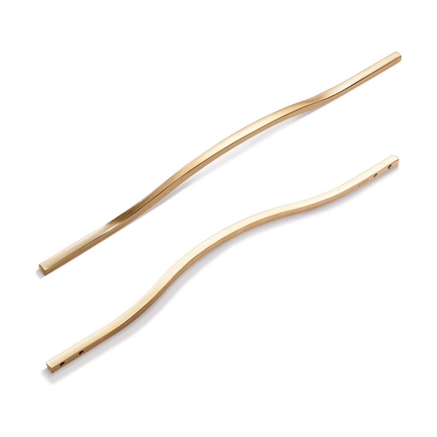 Low Profile Cabinet Pulls / 11.3'/12.6'' Hole Centers / Brushed Brass