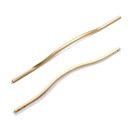 Low Profile Cabinet Pulls / 11.3'/12.6'' Hole Centers / Brushed Brass