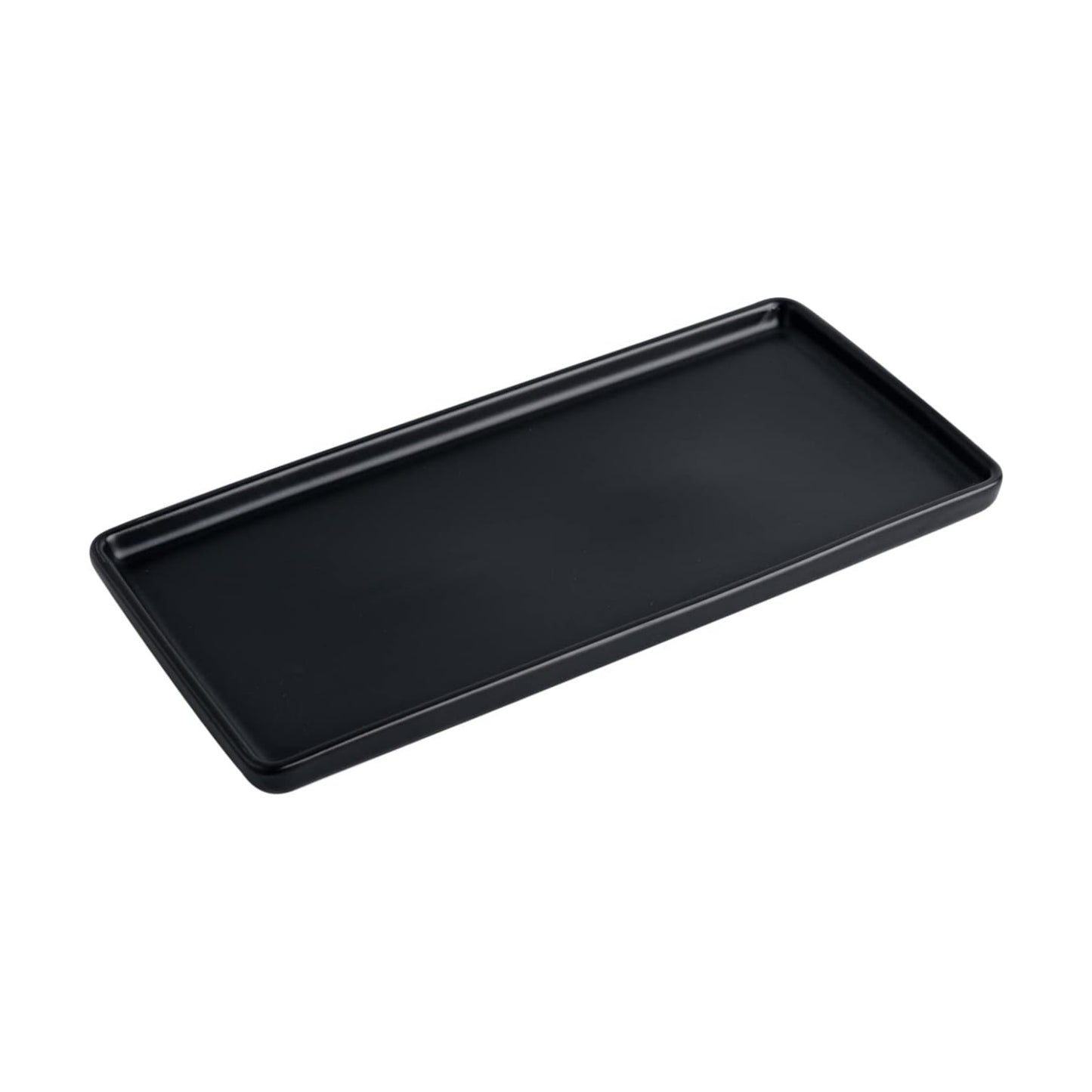 Ceramic Bathroom Tray / Black / 10 x 4.7 x 0.7