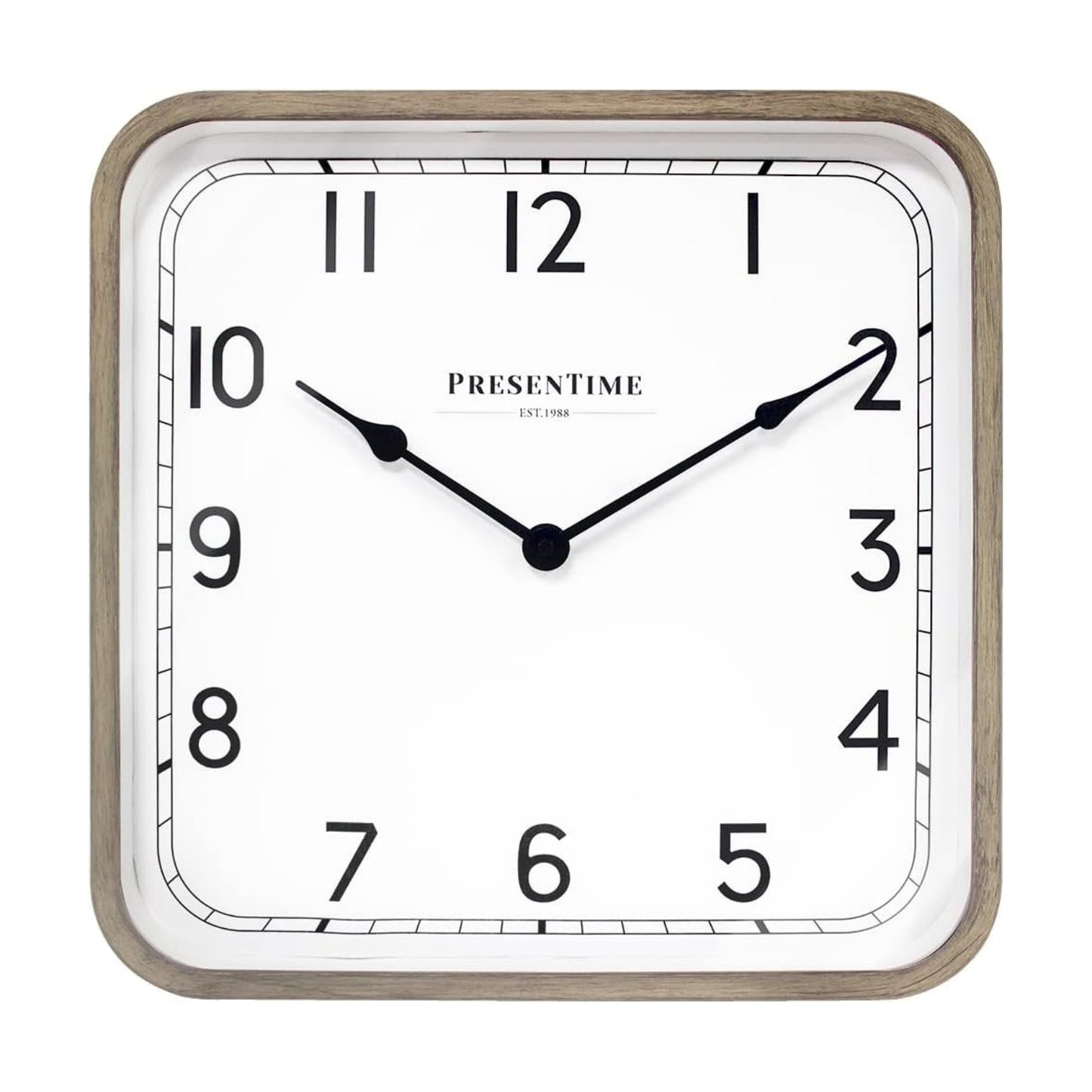 16" Anton Modern Farmhouse Square Clock | Silent No Ticking, Wall Art and Timepiece for Home Decoration/Wall Décor
