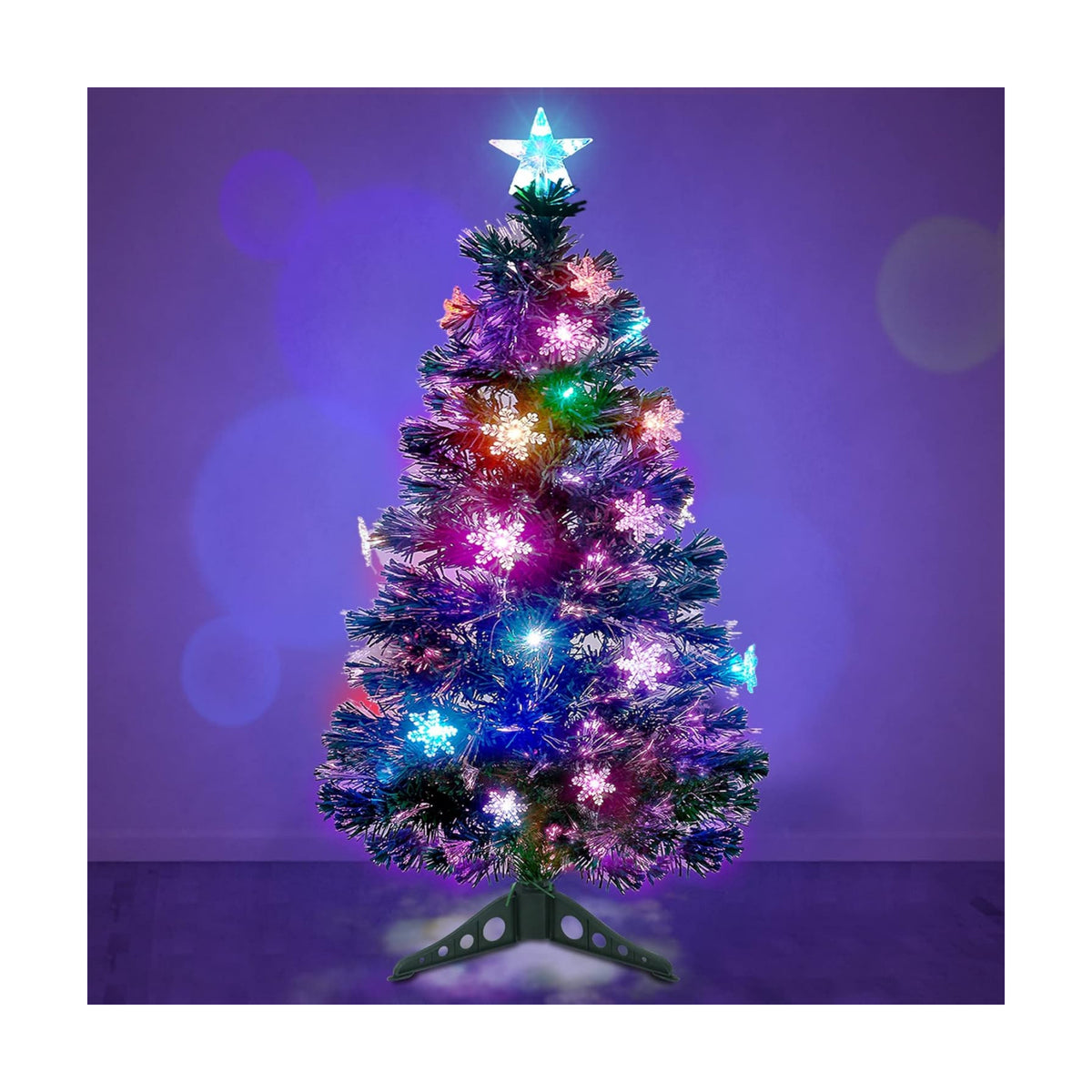 Prsildan 3 FT Fiber Optic Christmas Tree with Lights Artificial Xmas Trees