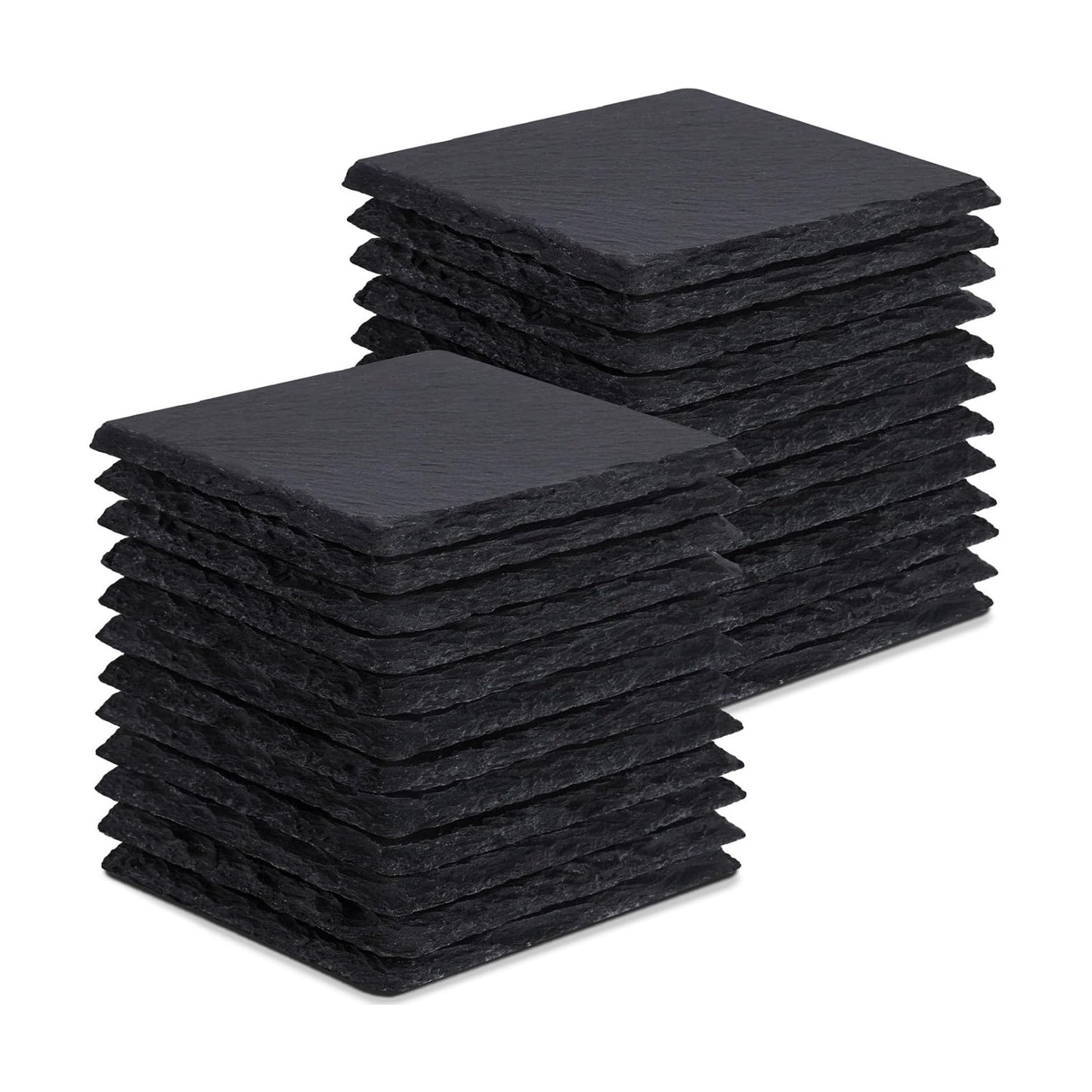 Coasters Stone Coaster Set / Square / Black / 4 Inch / Set of 24