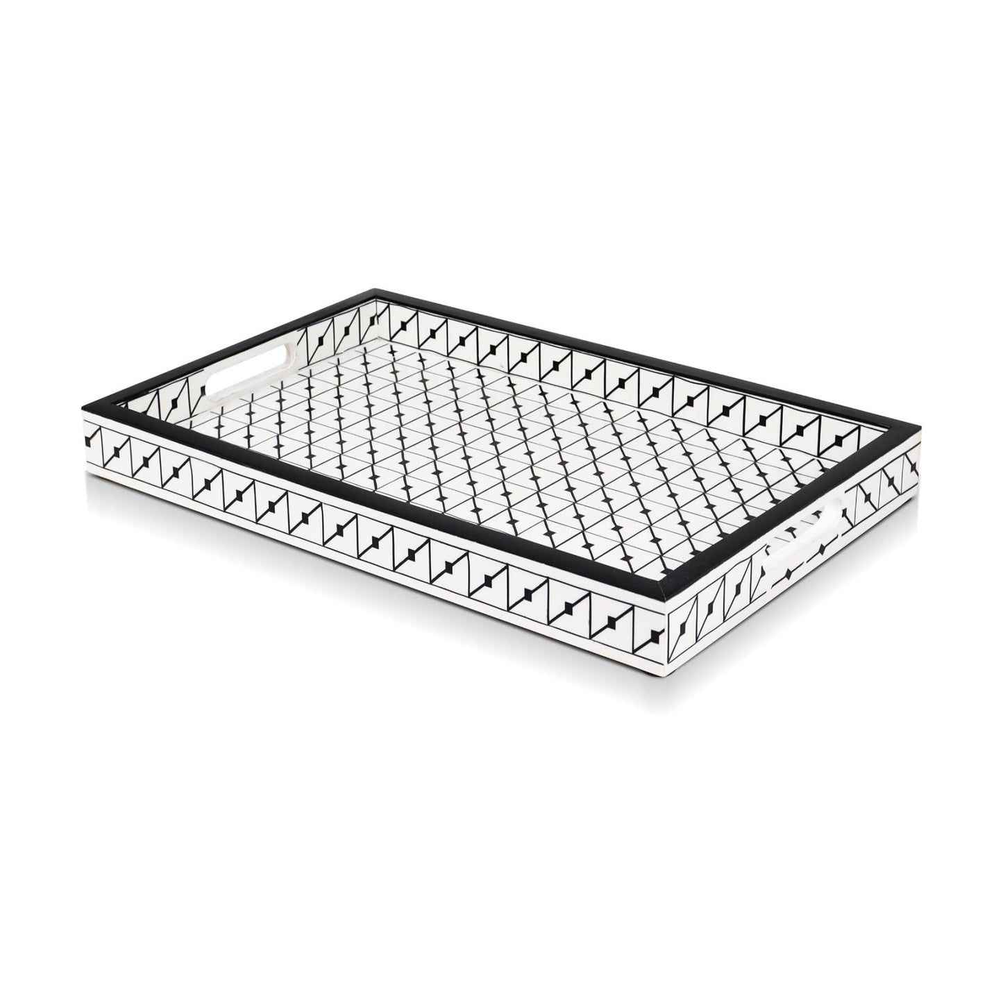 Ottoman Tray / Handmade Pattern Inspired Decorative Tray / 17 x 11 x 1.5 / Illusion Tiktak