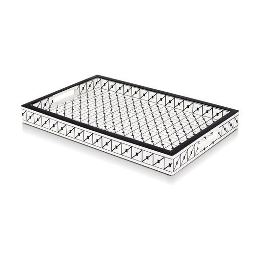 Ottoman Tray / Handmade Pattern Inspired Decorative Tray / 17 x 11 x 1.5 / Illusion Tiktak