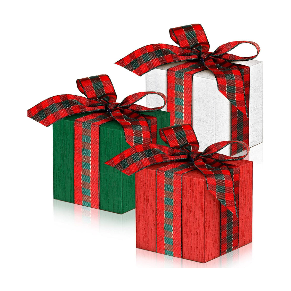 Amyhill 3 Pcs Christmas Table Centerpieces Christmas Wooden Present Decor