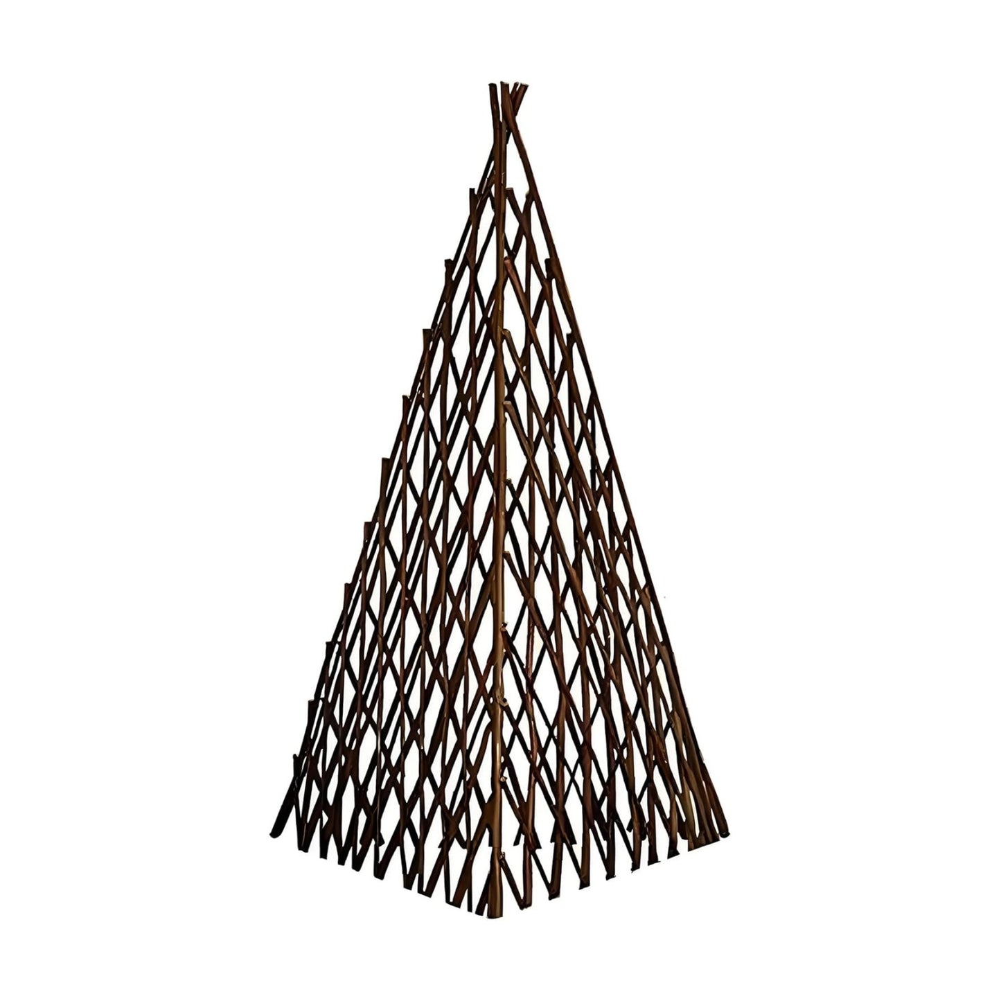Expandable Teepee Willow Fence, Pyramid Plant Climbing Trellis, Self-Standing Fence for Plants Climbing and Protection
