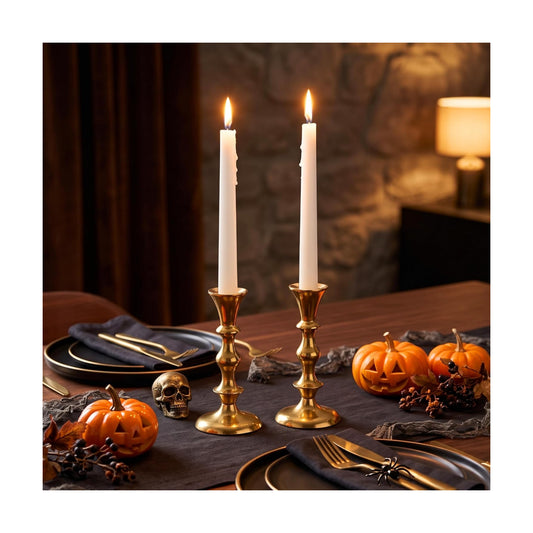 Rely+ Gold Candle Holders Set of 2 Decorative Centerpiece Table Candlesticks Holders for Taper Candles Home Decor Easter Candle Holders for Dinner Party Wedding Decorations