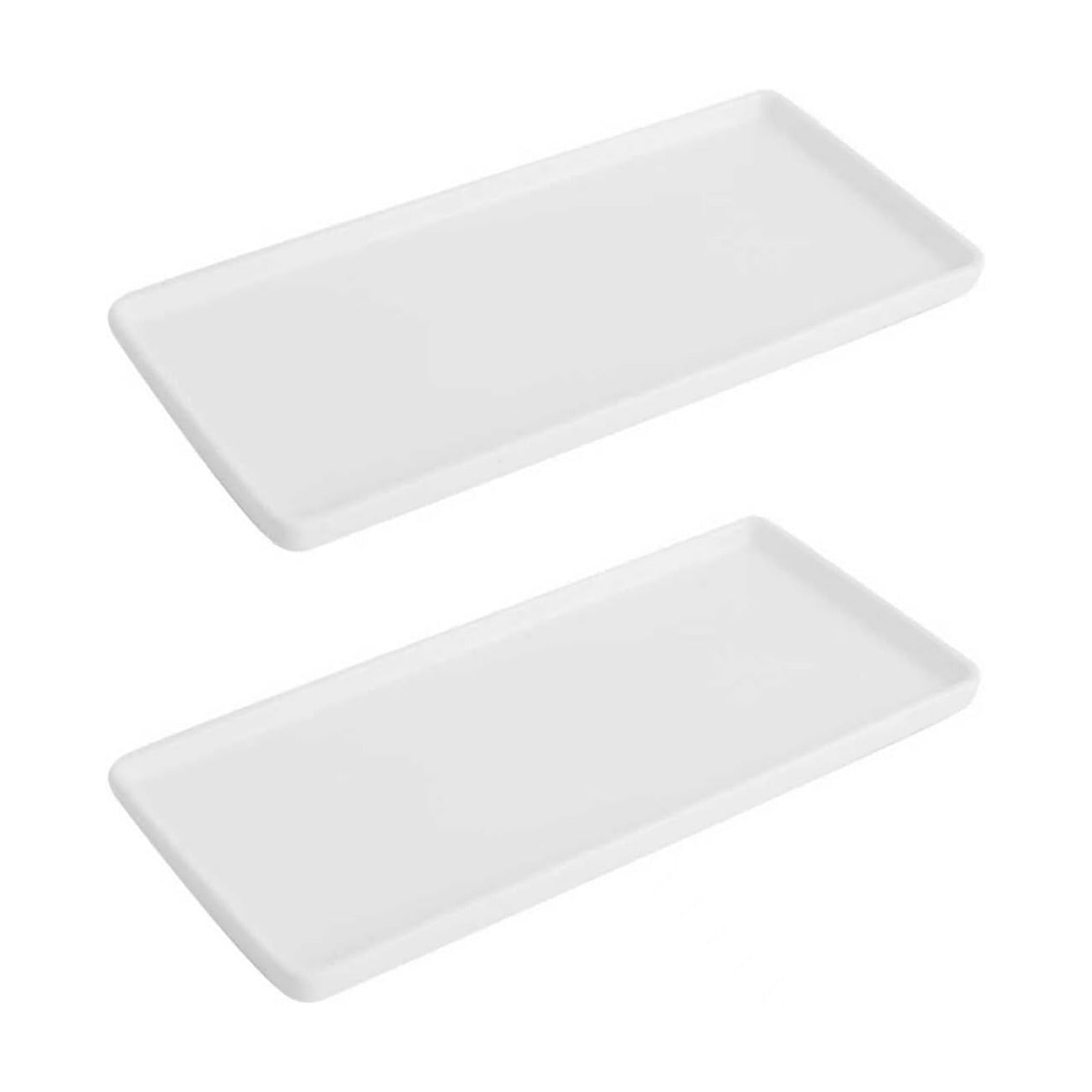 Ceramic Bathroom Tray / White / 10", Set/2