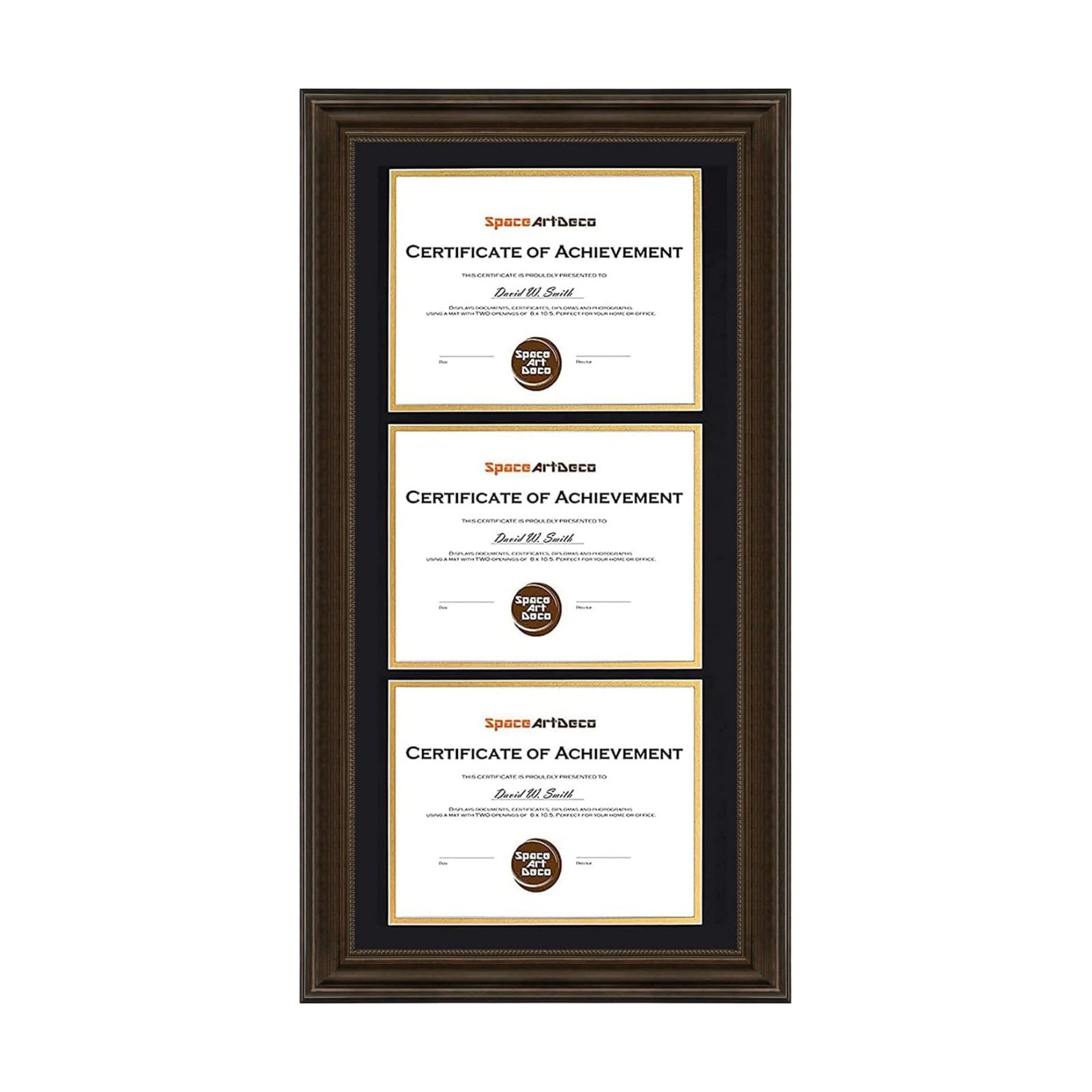14x29 Triple Diploma Frame Holds Three 8.5x11,3-Certificate/Degree Frame | Comes with Real Glass,Build-in Hangers,Black