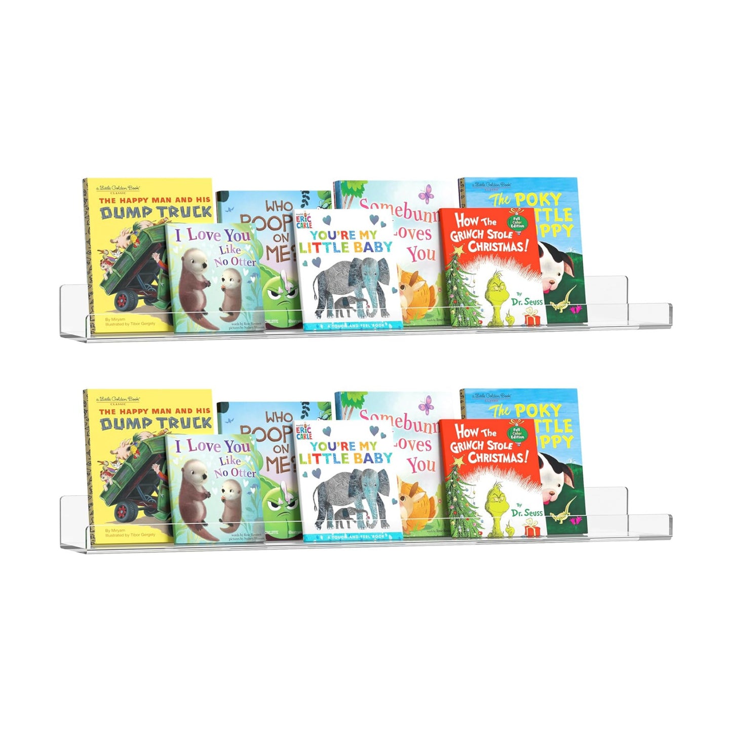 HBlife 36 Inches Floating Shelves Wall Mounted Clear Acrylic Shelves for Figures, 16 Inch Stud Spacing Invisible