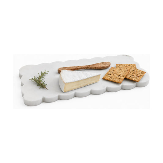 Scallop Marble Board Set / White / 12 x 5