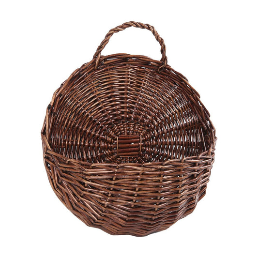JJSQ Handmade Woven Wicker Hanging Storage Basket / Brown