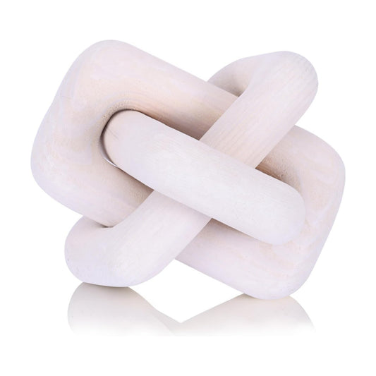 Wooden Knot Decoration Bohemian Decoration Hand-Carved Knot Autumn Winter Home Decor / White