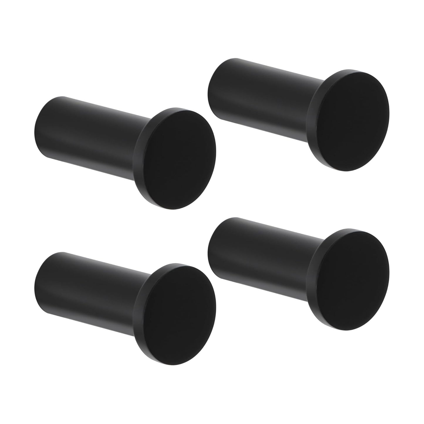 Modern Coat Hooks Wall Mounted / 4P - Round / Black