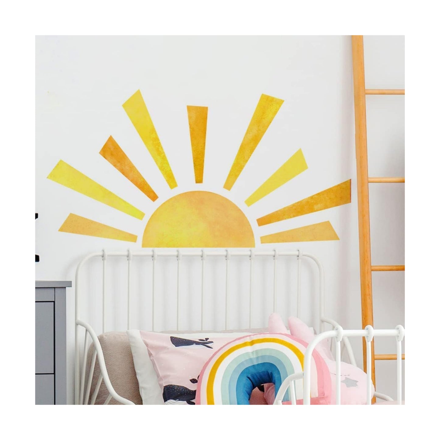 Boho Half Sun Wall Decal / Style 7 / 42 x 23.5