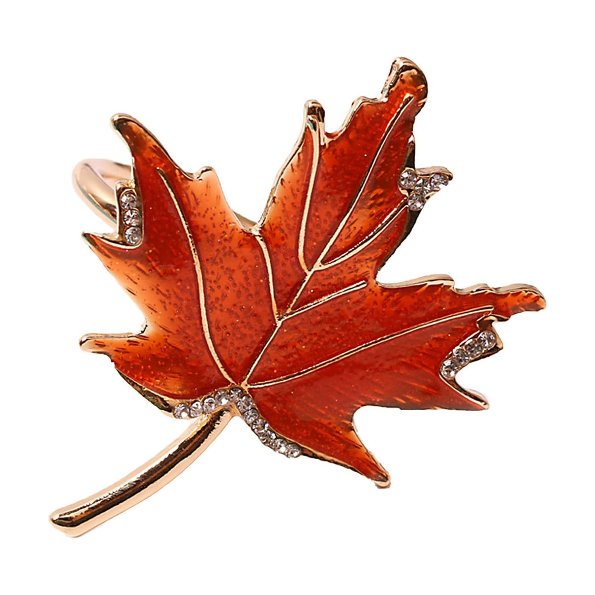 8 Pcs Maple Leaves Napkin Ring, Fall Metal Napkin Ring Holder Maple Leaves Serviette Buckle Holder Autumn Leaf Napkin Buckle for Harvest Season Thanksgiving Fall Decoration