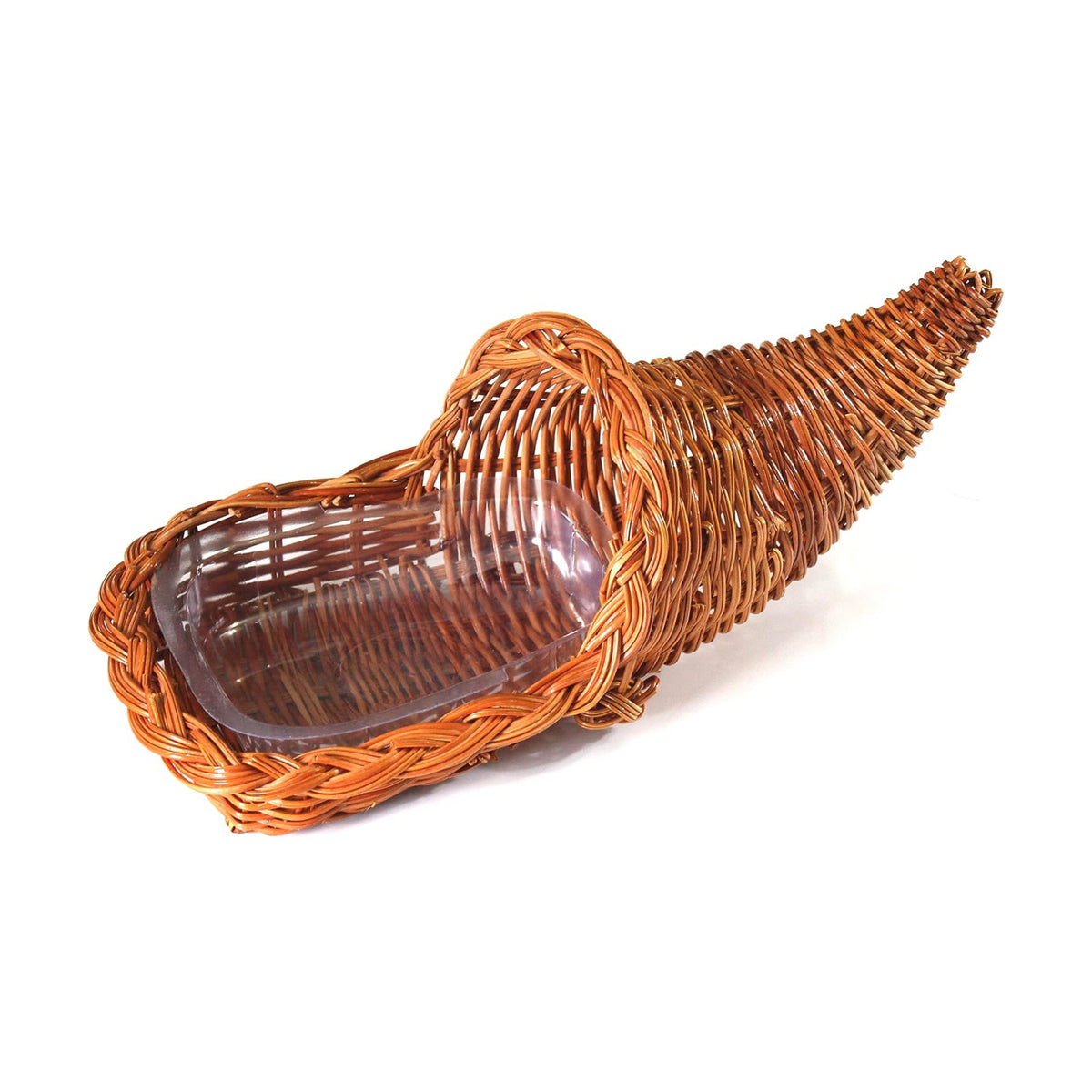 14'' long wicker cornucopia basket