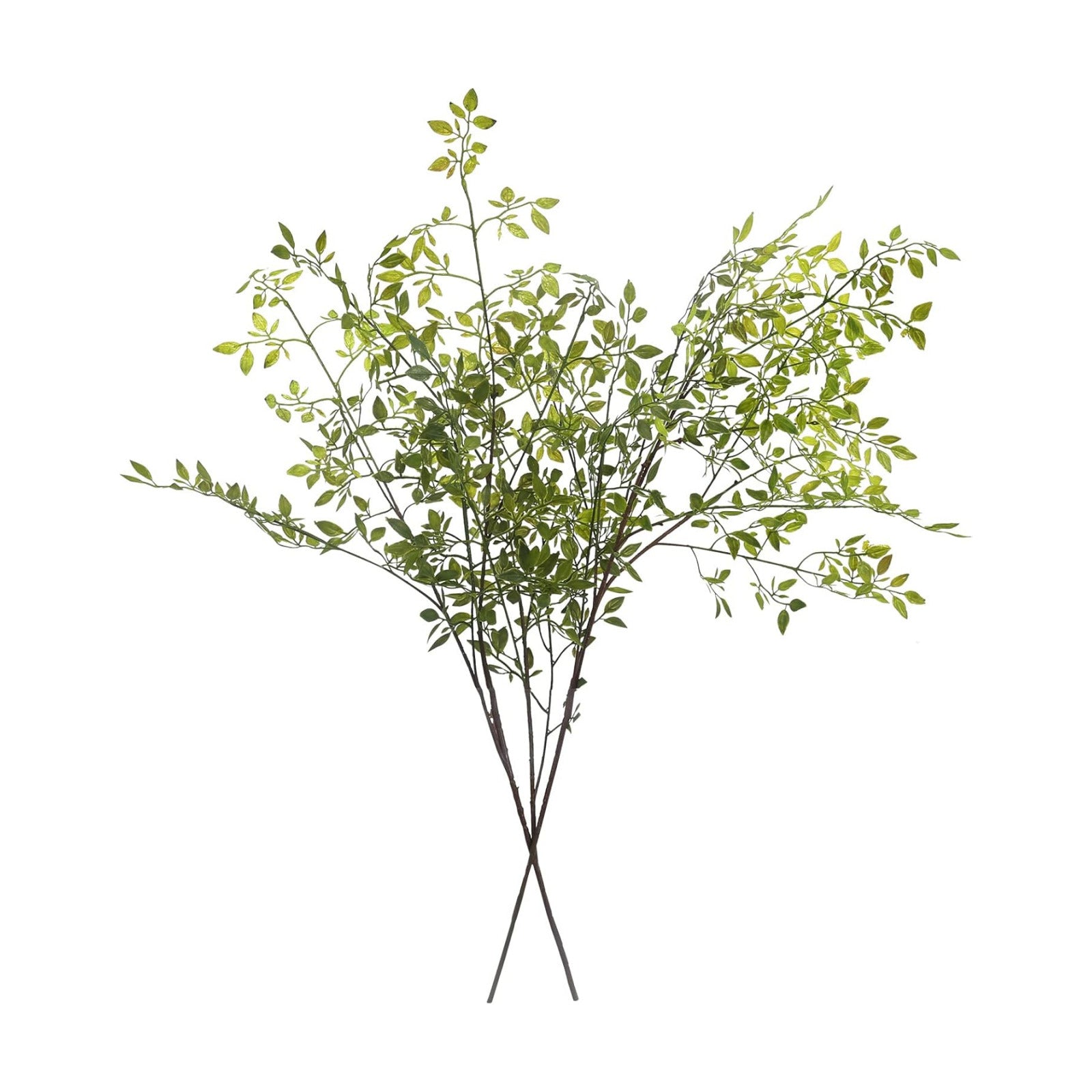 Artificial Plants / 43.3" Faux Branches for Vase / Green Nandina / Set of 2