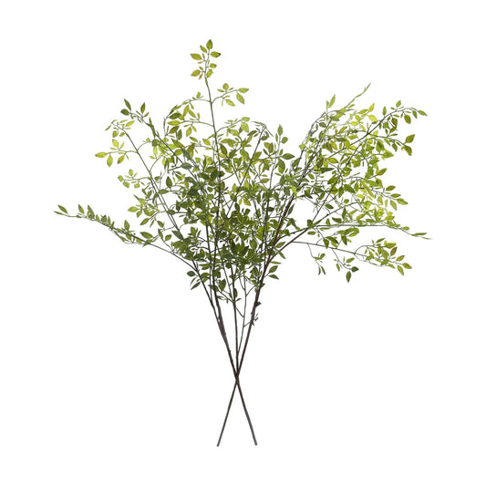 Artificial Plants / 43.3" Faux Branches for Vase / Green Nandina / Set of 2