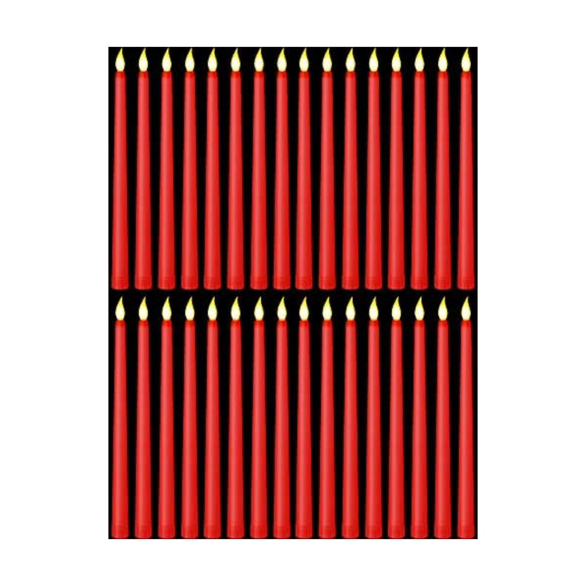 Treela Battery Operated LED Taper Candles,Basic,11 Inch,Red